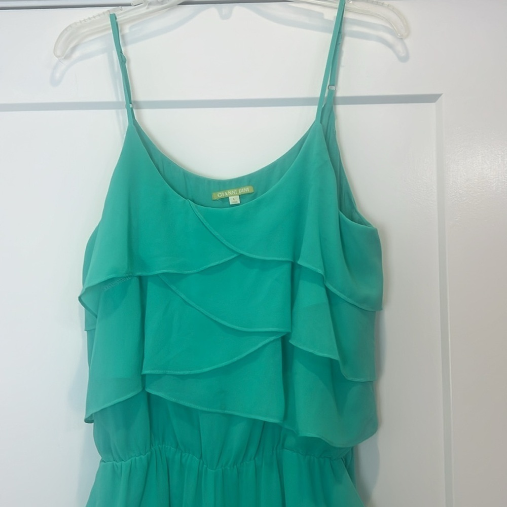 Gianni Bini green Ruffle One Piece romper size large. - Picture 2 of 8